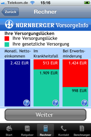 NÜRNBERGER VorsorgeInfo iPhone App